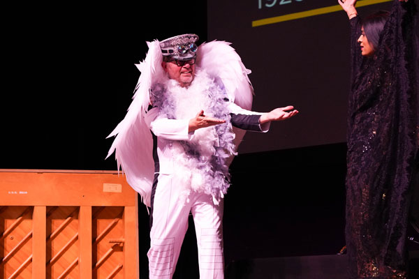 Elton John (Dale Weighill) and Dua Lipa (Dr. Sunnita Tummala) performing Levitating