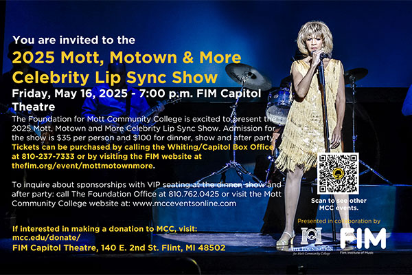 Mott, Motown and More event postcard announcement