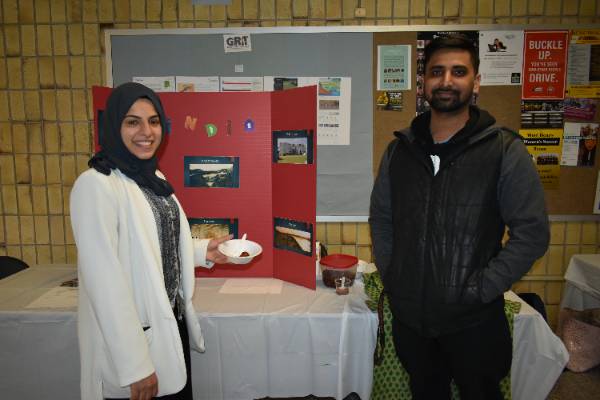 students with information display