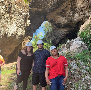 students hiking