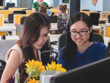 students at computer