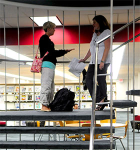 Students on staircase