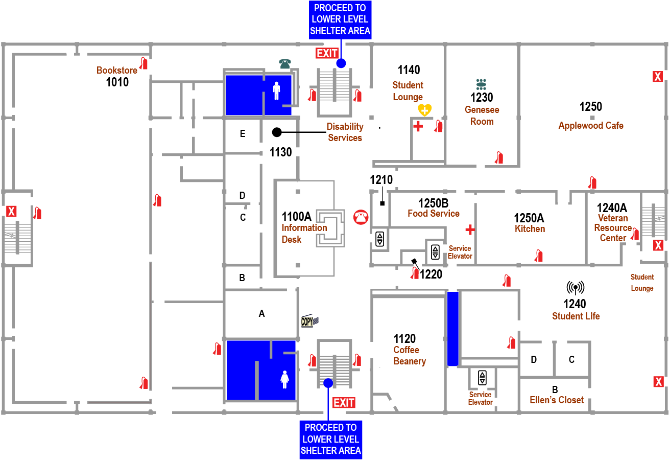 Prahl College Center Floor Plan Map