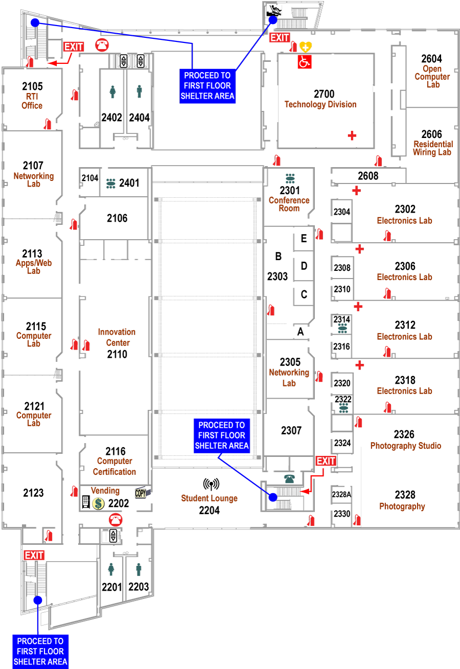 Regional Technology Center Second Floor Plan Map