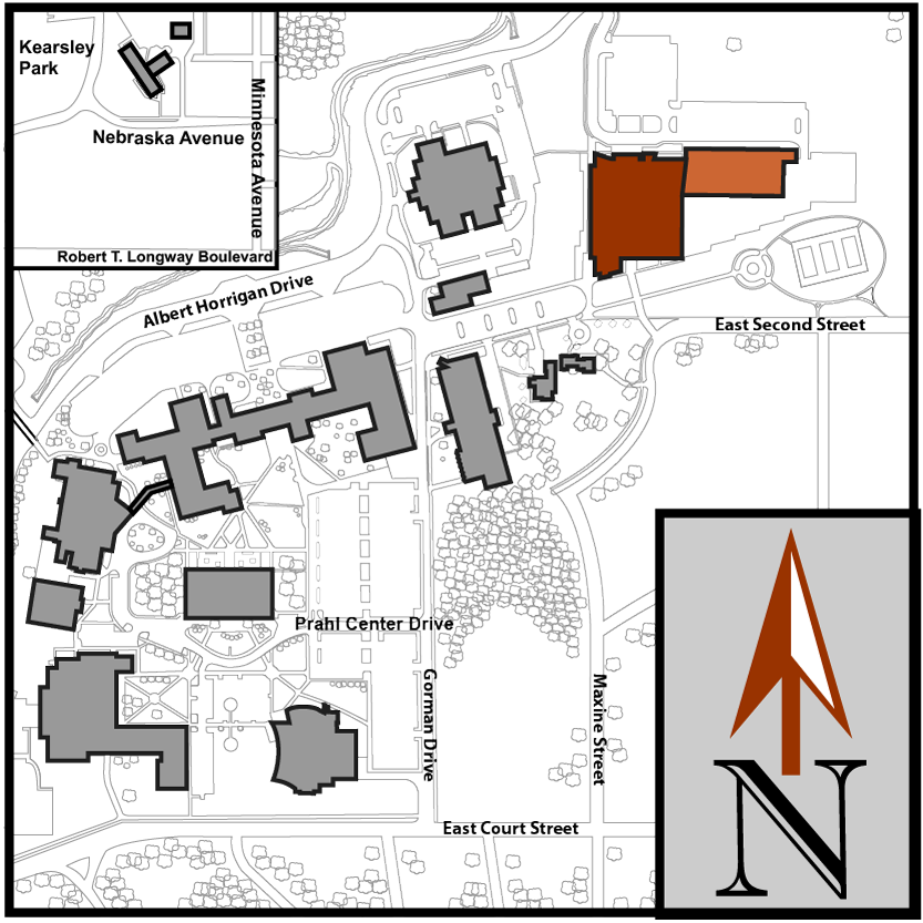 Main Campus Flint Aerial Map with Regional Technology Center highlighted