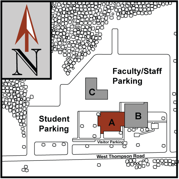 2D Aerial Map with Southern Lakes Branch Center - Building A highlighted