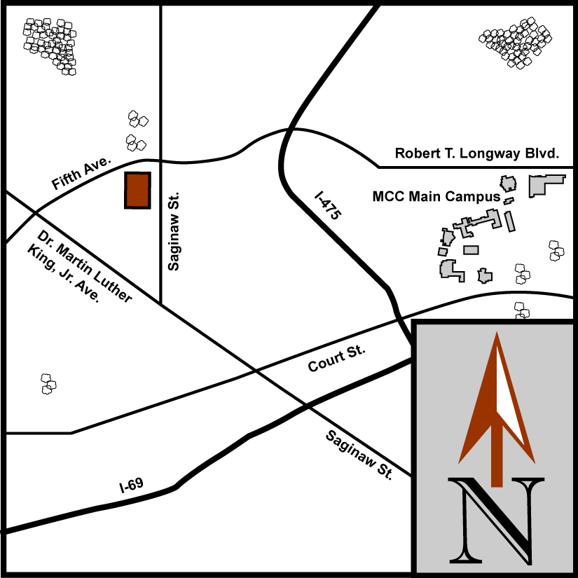 2D Aerial Map with Workforce Education Center / Garfield G. Wagner Building highlighted