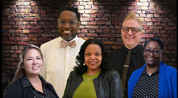 Student Success and Accoountability Staff L-R Aubrey Nieschutz, Kenyada Dent, Bermicia Parks, Dan Stewart, Ora Brann